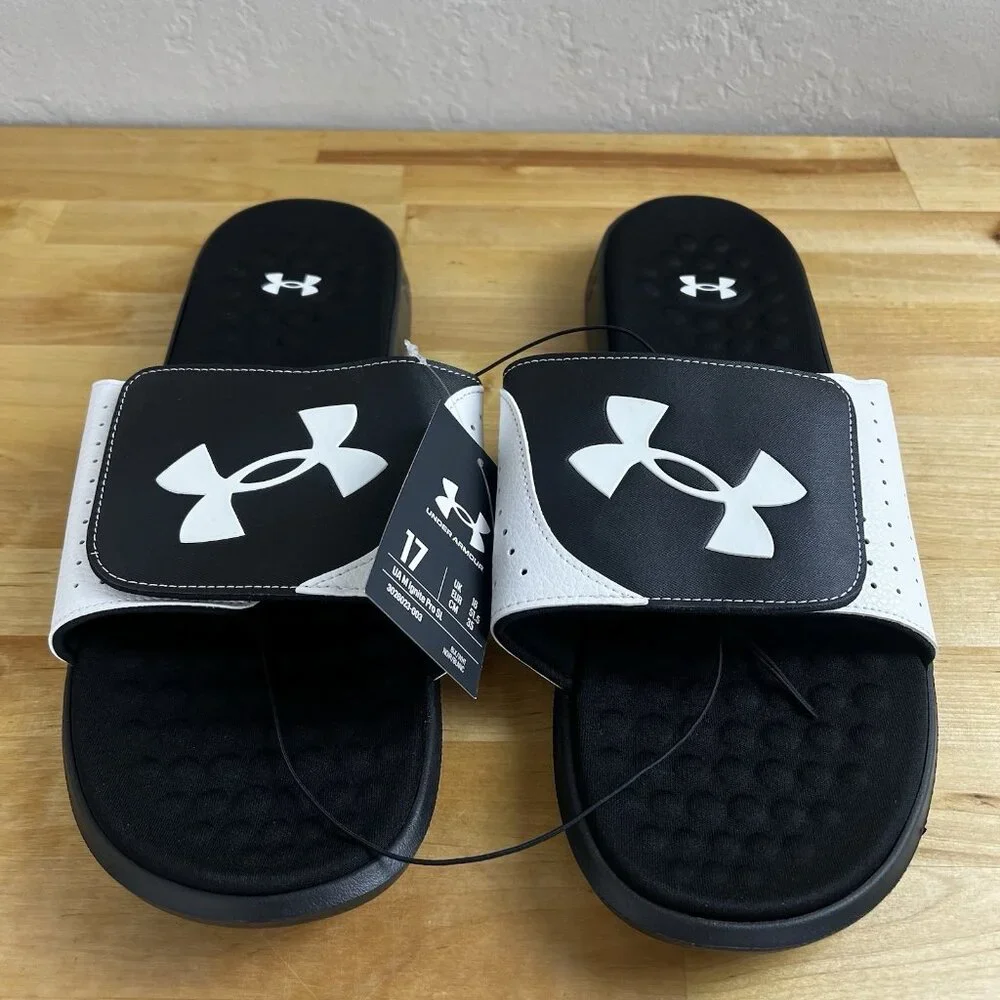 Under Armour Mens Ignite Pro Slide Athletic Sandal 3026023-100 White Size 17 NEW